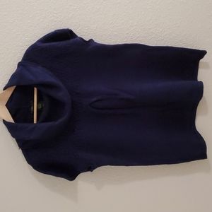 ❄️DESIGN HISTORY Blue Short Sleeve Cowel Neck Sweater